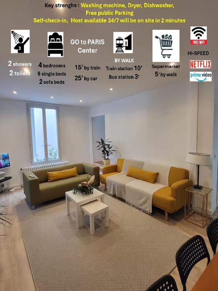 Maison Cosy 15 Mn Paris - Linges Hotel Confort Vitry-sur-Seine Exterior photo